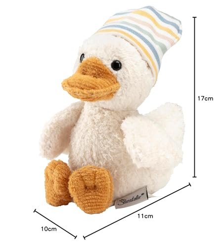 Sterntaler Spieltier, Kuscheltier mini Ente Edda Lou mit Beanie Mütze, Trösterchen für Jungen und Mädchen