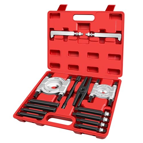 WETT Bearing Puller and Splitter Set 14-Piece Heavy Duty Pinion Wheel Removal Hub Axle Bearing Puller Tool Set 5 Ton Capacity Bearing Separator with 2 & 3 Bearing Separator Jaws