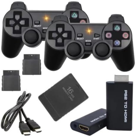 Comprar Kit PS2 Completo Controles Sem Fio + HDMI - Preço Promocional