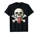 Tête de Mort Moderne, Crâne Pirate Qui Tire la Langue, rétro T-Shirt