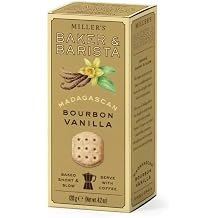 Miller's Artisan Biscuits Baker & Barista Madagascan Bourbon Vanilla Shortbread Cookies | Imported from England | 4.2 oz