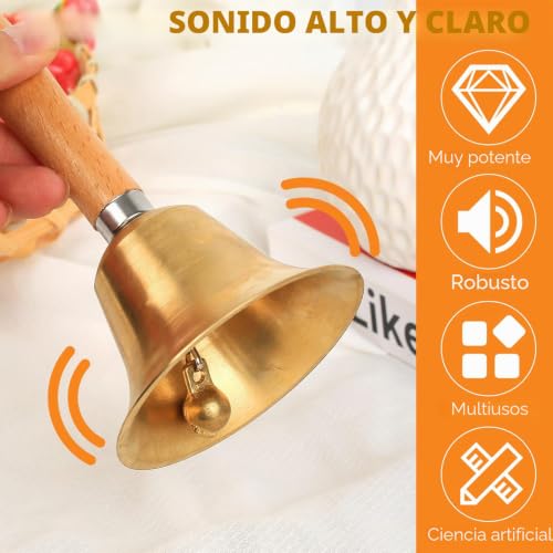 Miniatura 7 de Zhujiehigh 1 Unidad Campana De Mano Con Mango De Madera