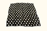 100% seda 100% Pañuelo de seda Negro punto blanco (45 cm cuadrados)