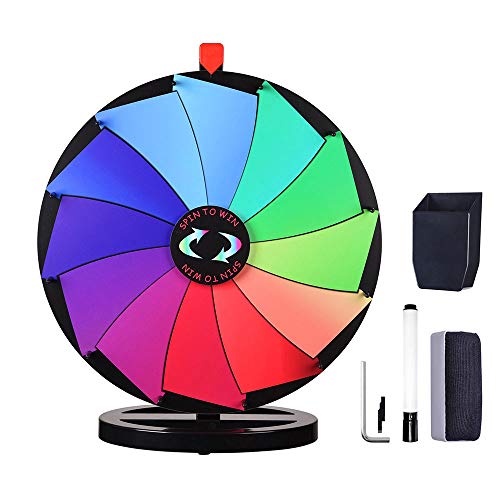 WinSpin 24  Prize Wheel Dry Erase Fortune Spinning Game Carnival with Tabletop Stand 12 Slots Something Fun at Home
