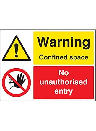 Warnschild „Enger Raum / Kein Unbefugter Zutritt“ – Nach EN ISO 7010, 400x300 Mm, Aus Stabilem Kunststoff
