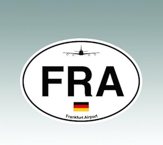 Frankfurt Airport Euro Oval Sticker - Die Cut - Decal - RDW FRA Germany 4.00" x 2.80"