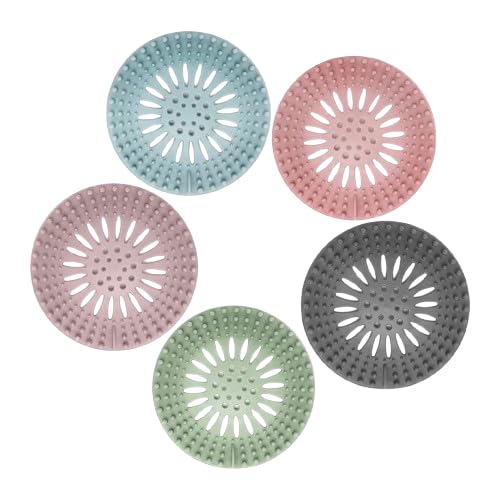 Mativo Silicone Bathroom Sink Drain Strainer Hair Catcher, 5.1 Inch Pop Up Drain Cover Stopper, Anti Clog Drain Protector for Bathroom Vanity Sink, Tub & Shower, Flexible Reusable Easy Clean