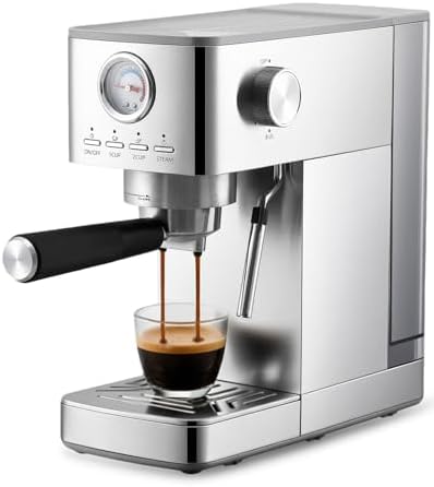 Espresso Coffee Machine 15Bar Barista Pump Espresso Maker with Mi...