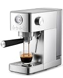 Aptliton Espresso Coffee Machine 15Bar Barista Pump Espresso Maker with Milk Frother for Lattes and Cappuccino 1.4L Water Tank One-Touch Operation Pressure Counter Compact for Home and Office Use
