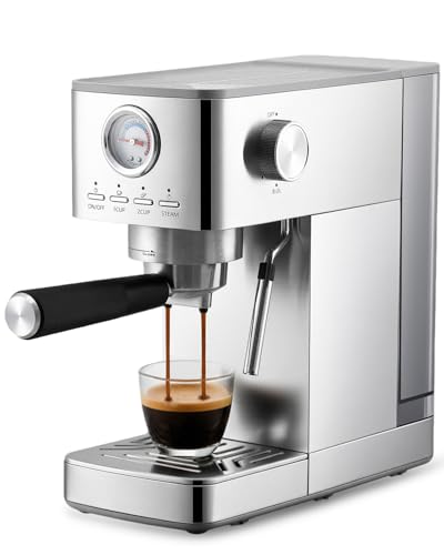 Aptliton Espresso Coffee Maker 15-Bar Barista Pump Machine with Milk Frother for Lattes, Cappuccinos, and More - 1.4L Water Tank, One-Touch Operation, Compact for Home & Office