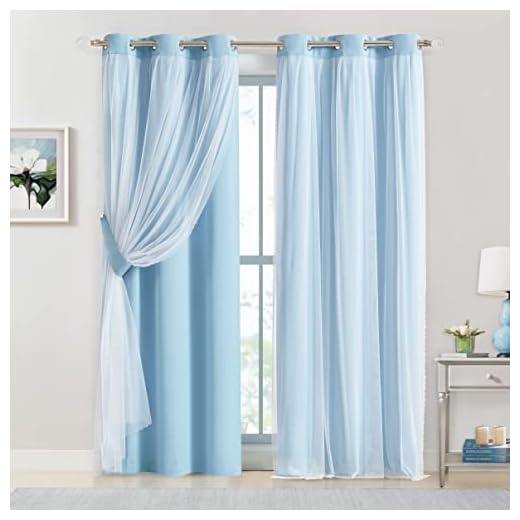 Bujasso Sky Blue 80% Blackout Curtains