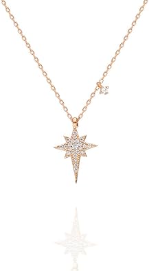 NEREZE 925 Carat Tiny Pole Star Necklace Women's Silver Necklace