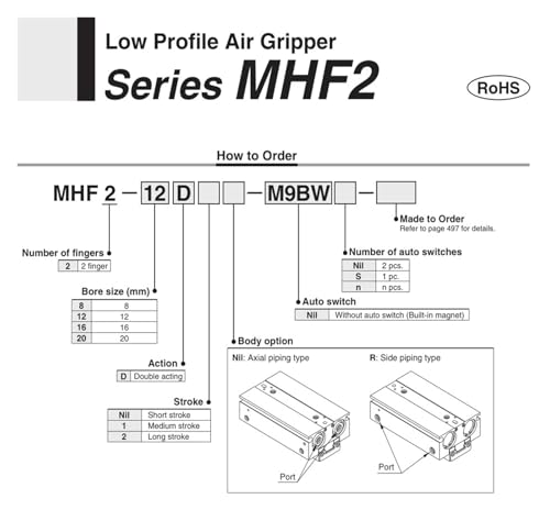 Vérin de préhension MHF2-20D1 double effet pour outillage de machine - 4