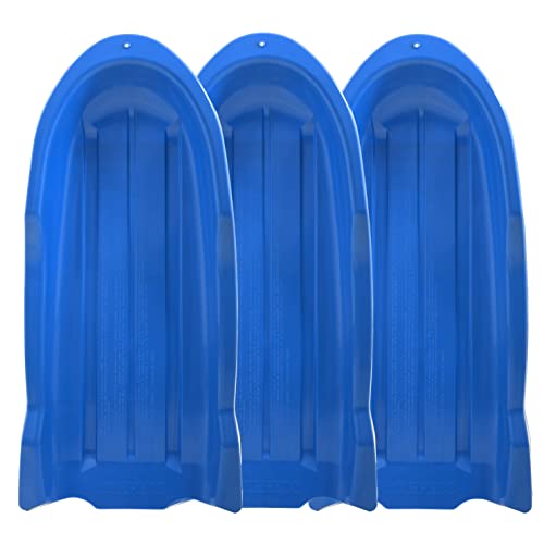 Image of Superio Toboggan Snow Sled for Kids and Adults, 46 inch Heavy Duty Plastic Open Back Slider with Handles and Hole for Pull Ropes- (Ropes Excluded) Kid and Adult Winter Fun