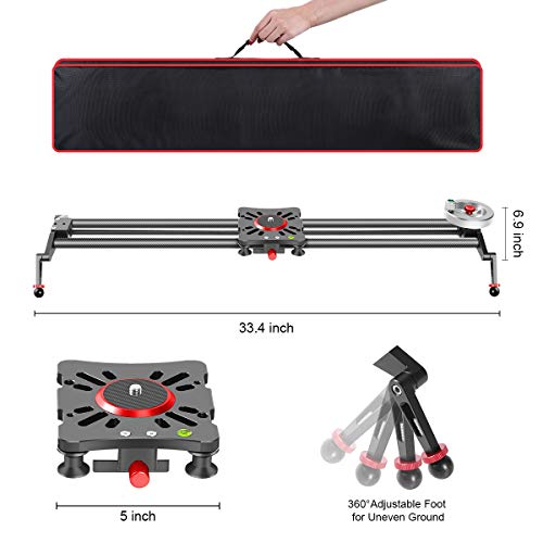 Gvm Camera Slider,31”/80Cm Adjustable Carbon Fiber Dolly Rail Track Stabilizer Sturdy Video Shot Slider With 6 Bearings For Dslr Camera Dv Video Movie And Photography #TOP1