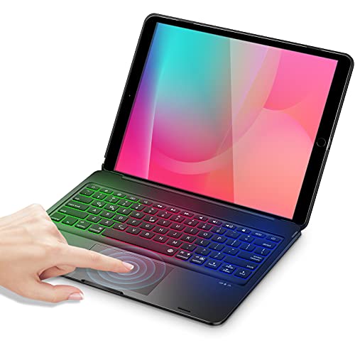 New iPad 9th Generation Case with Keyboard and Touchpad for 10.2 inch iPad 9 Gen 2021 / iPad 8 Gen 2020/ iPad 7 Gen 2019 and 10.5 inch Air 3rd Gen 2019, iPad Pro 10.5-inch 2017 - Black