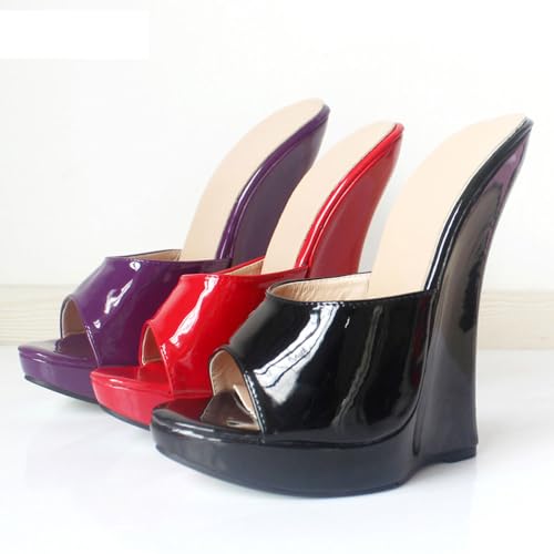 PROMI High Heels 18cm Horseshoe Heel Fish Mouth Sandals Female Performance Stage Slippers2