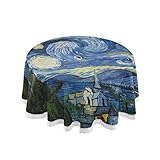 Qilmy Round Tablecloth 60' with Zipper Umbrella Hole Circle Table Cloth Cover Tabletop Fabric for...