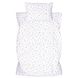 La ropa de cama incluye una funda de almohada y una funda. La gran ventaja: esta ropa de cama infantil no tiene cremallera. A partir de ahora no tendrás cremalleras rotas. El acabado es impecable