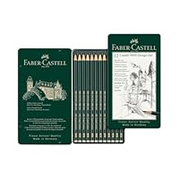Faber-Castell Castell 9000 Graphite Pencil Design Set, Assorted Degrees, Tin of 12 (10-119064)