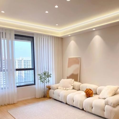 Diffuseur linéaire de lumière saillie corniche plafond et rainure double face ruban LED - 3