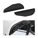 VCYOPN 2 PCS Mirror Rain Visor Eyebrow, Waterproof PVC Car Exterior Rearview Mirror Rain Guard, Rainproof Side Mirrors Cover Sun Visor Protector for SUV Truck Sedan, Car Accessories (Aluminum Black)