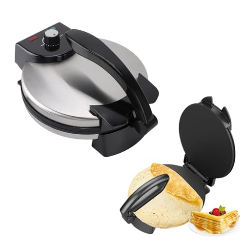 10inch Electric Tortilla Maker, Electric Rotis Tortilla Press, Anti Stick Roti Maker Machine to Make Indian Chapati, Tortilla, Roti, Maquina para Hacer Tortillas