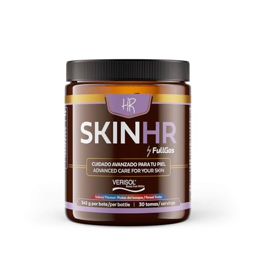 FullGas SkinHR Colágeno Hidrolizado VERISOL® B y Ácido Hialurónico Nutricosmética Antiedad Piel, Pelo y Uñas | Sabor Frutos del bosque | 345g