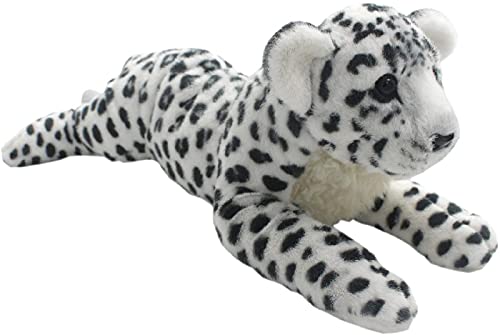 JIARU Stuffed Animals Leopard Toy Cheetah Plush (White, 16 Inch)