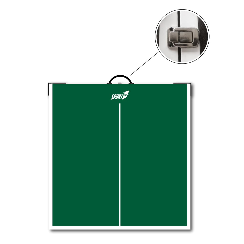Sport1 Ping Pong compatto Tavolo pieghevole. Tavolo ping pong richiudibile e salvaspazio. Tavolo da ping pong in acciaio con maniglia, rete e tendirete 21 kg. Per uso regolare o allenamento. Indoor.