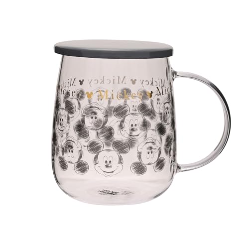 Image of Disney Classic Collectable Glass Mug with Lid - Mickey