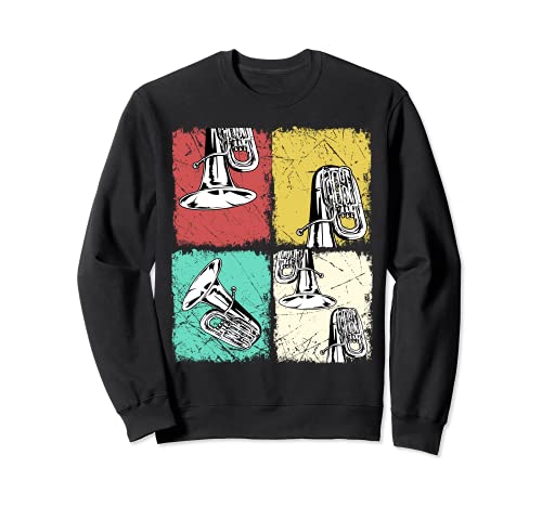 Retro Tuba Musique hommes Marching Band Musique Sweatshirt Cover