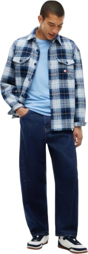Tommy Jeans Herren-T-Shirt, kurzärmelig, Rundhalsausschnitt, Blau (Westside Blue Htr), L – Ansicht 4