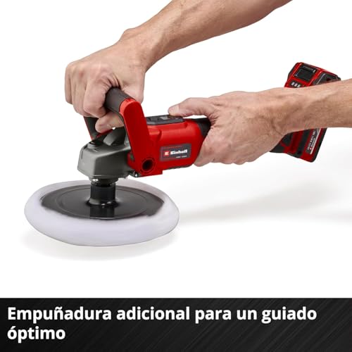 Miniatura 8 de Einhell Máquina Pulidora Lijadora Con Batería Ce-Cp 18 180 Li E-Solo Power X-Change 18 V, Iones De Litio, Ø180 Mm, Incl. Capuchas De Pulido Adicionales Papel De Lijasin, Sin Batería Ni Cargador