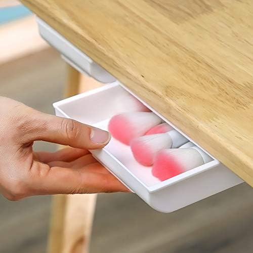 Huaxiangoh Organizer Under Desk,Desk Pencil Drawer Organizer,Desk Organizer Drawer Self-Adhesive Drawer Tray Storage Box Hiding Under The Desktop for Makeup Office School Pen Pencil Case