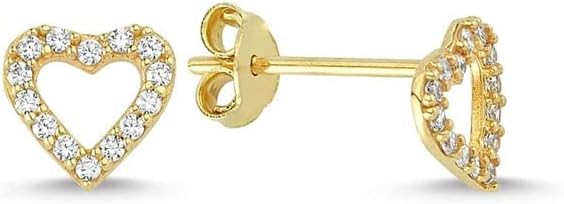 Wish Carat 14k Gold Stud Earrings - Hypoallergenic Earrings, Dainty Jewelry for Women | Butterfly, Heart Gold Earrings