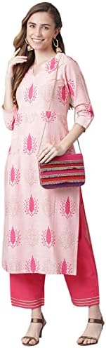 KHUSHAL Women's Cotton Printed Kurta with Palazzo Set