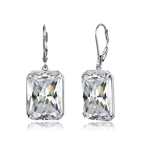 Boucles d'oreilles Argent 925 vintage et diamant rectangulaire pour un style raffiné