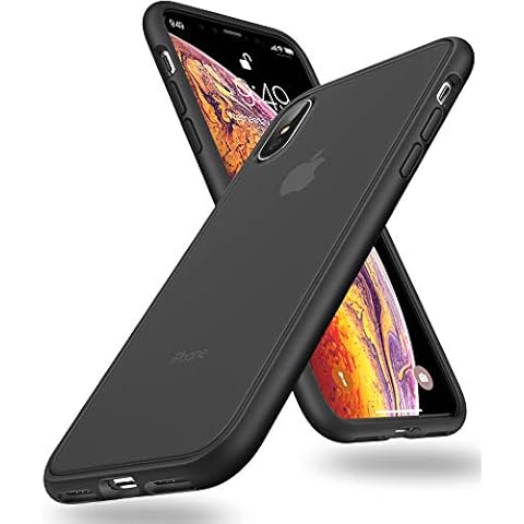 Humixx Shockproof Series for iPhone X Case/iPhone Xs Case [Military Grade Drop Tested] [Upgraded Nano Material] Translucent Matte with TPU Bumper, Protective Phone Case for iPhone X/XS - Black Cover