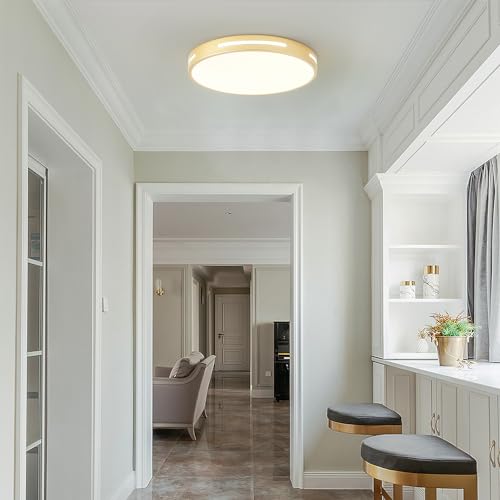 Wheatronic Gold LED Flush Mount Light Fixture - 15 inch, 36W Set of 2, Dimmable Kitchen Lighting, Modern Ceiling Mount for Bedroom, Bathroom, Living Room by Wheatronic - Image 9