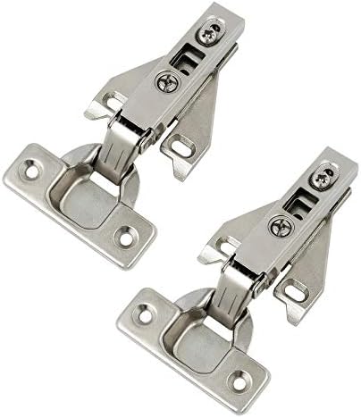 Probrico 5 Pairs（10 Pack）Kitchen Cabinet Hinges for Face Frame Cabinet, Concealed Cabinet Hinges Brushed Satin Nickel with Mounting Screws