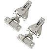 Probrico 1 Pair(2 Pack) Kitchen Cabinet Hinges for Face Frame Cabinet, Concealed Cabinet Hinges Brushed Satin Nickel with Mounting Screws