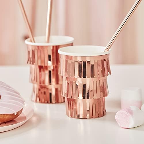 Ginger Ray Rose Gold & Pink Ombre Fringe Paper Party Napkins 16 Pack