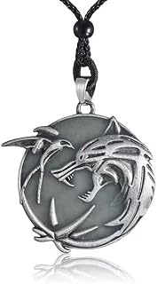 Glowing Witcher Necklace Geralt Yennefer Ciri Trio Witcher Medallion Wolf Pendant Great Gift