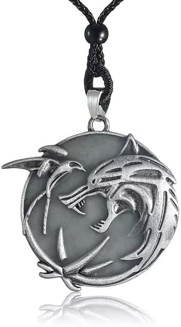 Glowing Witcher Necklace Geralt Yennefer Ciri Trio Witcher Medallion Wolf Pendant Great Gift