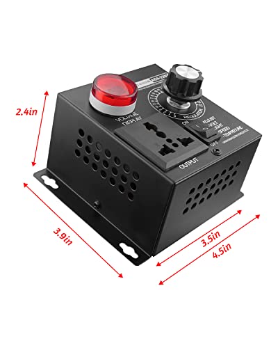 Ac Variable Fan Speed Controller, Scr Voltage Controller Fit For Fan Electric Motor Router Rheostat, Variable Voltage Regulator 120V 220V 15A 4000W Max #TOP2