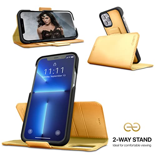 dreem Fibonacci wallet case compatible with iPhone 13 Pro Max / 2-in-1 shockproof case and detachable vegan leather folio - Image 3