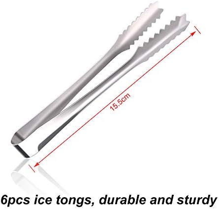 TUPARKA 6 Pack Stainless Steel Ice Tongs Sugar Tongs Serving Tongs Small Kitchen Tongs for Party Coffee Kitchen