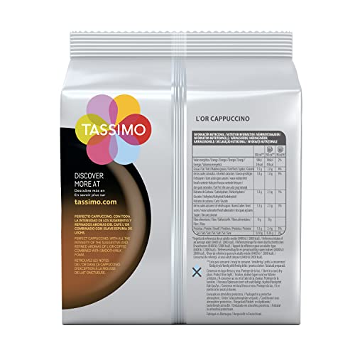 TASSIMO L'OR Cappuccino Coffee Capsules Refills T-Discs Pods, 8 Drinks