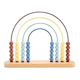 Woet® Holz Abakus Kinder, Regenbogen Zählrahmen, Montessori Rechnen Lernen, Vorschule Zahlenverständnis, Feinmotorik, Hand Auge Koordination, Lernspiel, Ab 1 Jahr